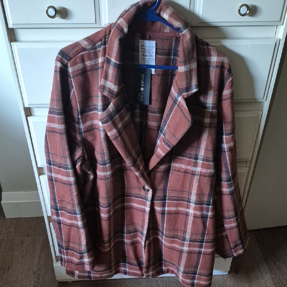 NWT Women's Plaid Jacket - Brown